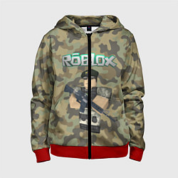 Детская толстовка на молнии Roblox 23 February Camouflage