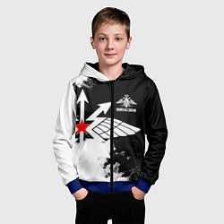 Толстовка на молнии детская Войска связи, цвет: 3D-синий — фото 2