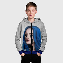 Толстовка на молнии детская BILLIE EILISH, цвет: 3D-синий — фото 2