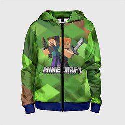 Толстовка на молнии детская MINECRAFT, цвет: 3D-синий