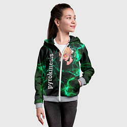Толстовка на молнии детская Pyrokinesis, цвет: 3D-меланж — фото 2