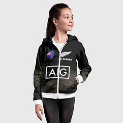 Толстовка на молнии детская ALL BLACKS, цвет: 3D-белый — фото 2