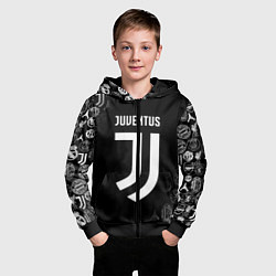 Толстовка на молнии детская JUVENTUS, цвет: 3D-черный — фото 2