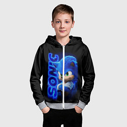 Толстовка на молнии детская SONIC, цвет: 3D-меланж — фото 2