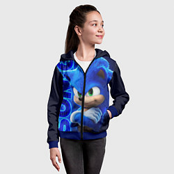 Толстовка на молнии детская SONIC, цвет: 3D-синий — фото 2