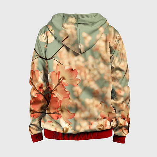 Детская толстовка на молнии Flowers / 3D-Красный – фото 2