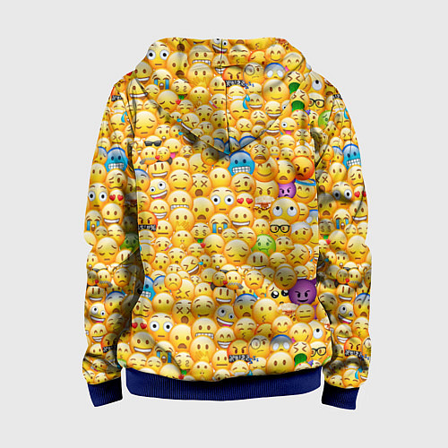 Детская толстовка на молнии Смайлики Emoji / 3D-Синий – фото 2