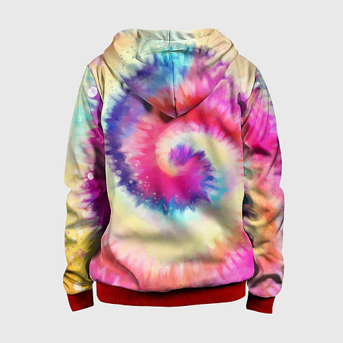 Детская толстовка на молнии Tie Dye vortex / 3D-Красный – фото 2