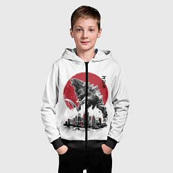 Толстовка на молнии детская GODZILLA, цвет: 3D-черный — фото 2