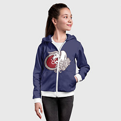 Толстовка на молнии детская Телец Знак Зодиака, цвет: 3D-белый — фото 2