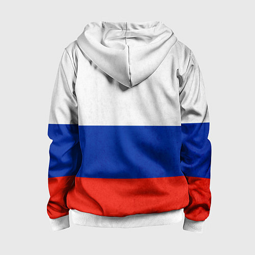 Детская толстовка на молнии Russia / 3D-Белый – фото 2