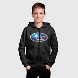 Толстовка на молнии детская SUBARU, цвет: 3D-черный — фото 2