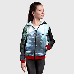 Толстовка на молнии детская Ghost of Tsushimа, цвет: 3D-красный — фото 2