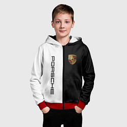 Толстовка на молнии детская PORSCHE, цвет: 3D-красный — фото 2