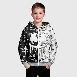 Толстовка на молнии детская Marshmello, цвет: 3D-меланж — фото 2