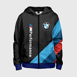 Толстовка на молнии детская BMW M PERFORMANCE, цвет: 3D-синий