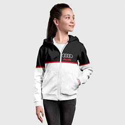 Толстовка на молнии детская AUDI SPORT, цвет: 3D-белый — фото 2