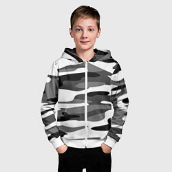 Толстовка на молнии детская Камуфляж Sabaton без лого, цвет: 3D-белый — фото 2