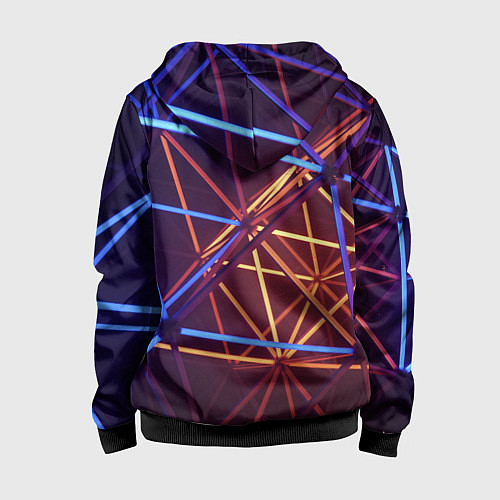 Детская толстовка на молнии Линии / 3D-Черный – фото 2