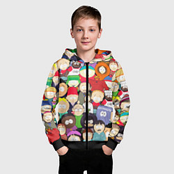 Толстовка на молнии детская South Park персонажи, цвет: 3D-черный — фото 2