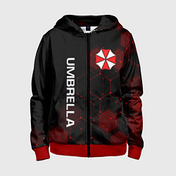 Толстовка на молнии детская UMBRELLA CORP, цвет: 3D-красный