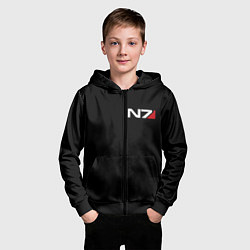Толстовка на молнии детская MASS EFFECT N7, цвет: 3D-черный — фото 2