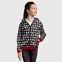 Толстовка на молнии детская ИЕРОГЛИФЫ, цвет: 3D-красный — фото 2