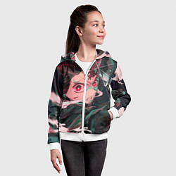 Толстовка на молнии детская Клинок рассекающий демонов, цвет: 3D-белый — фото 2