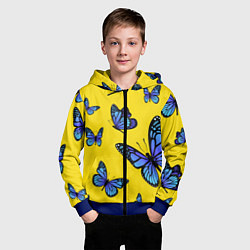 Толстовка на молнии детская БАБОЧКИ, цвет: 3D-синий — фото 2