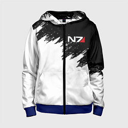Толстовка на молнии детская MASS EFFECT N7, цвет: 3D-синий