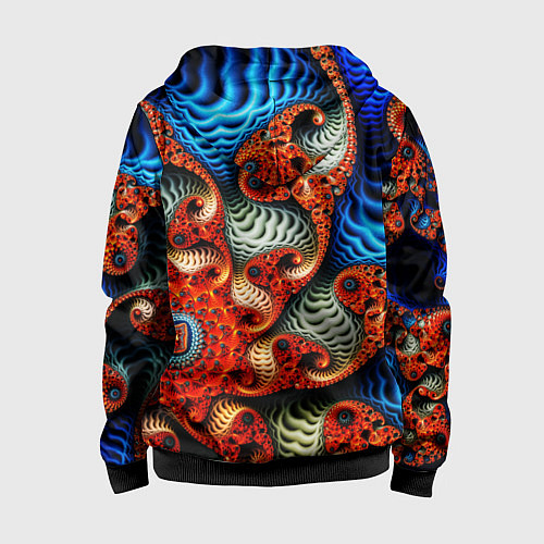 Детская толстовка на молнии Fractal illusion / 3D-Черный – фото 2