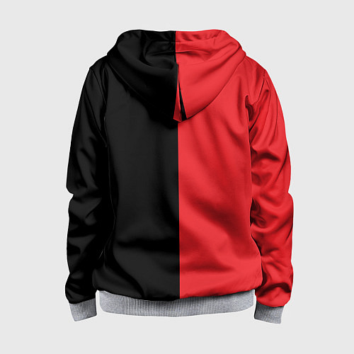 Детская толстовка на молнии BLACK RED / 3D-Меланж – фото 2