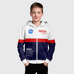 Толстовка на молнии детская NASA, цвет: 3D-белый — фото 2