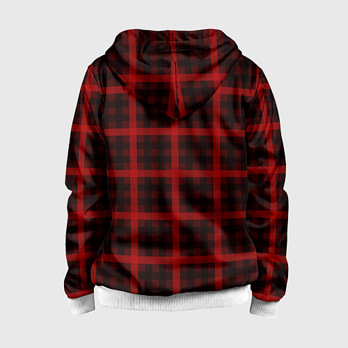 Детская толстовка на молнии Шотландка / 3D-Белый – фото 2