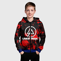 Толстовка на молнии детская Linkin Park, цвет: 3D-синий — фото 2