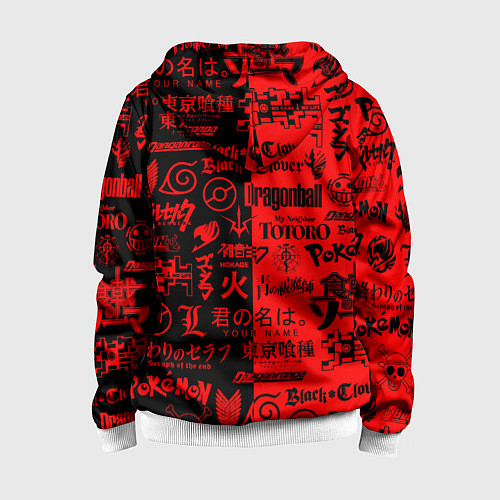 Детская толстовка на молнии ЛОГОТИПЫ АНИМЕ / 3D-Белый – фото 2