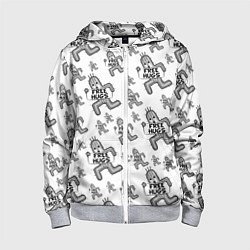 Детская толстовка на молнии FREE HUGS