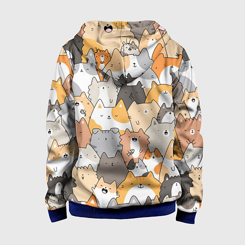 Детская толстовка на молнии Кошачья стая / 3D-Синий – фото 2