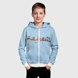 Толстовка на молнии детская Совы на ветке, цвет: 3D-белый — фото 2