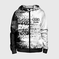 Толстовка на молнии детская AUDI, цвет: 3D-черный