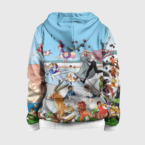 Детская толстовка на молнии Studio Ghibli / 3D-Белый – фото 2