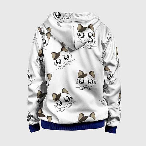 Детская толстовка на молнии Котята / 3D-Синий – фото 2