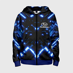 Толстовка на молнии детская SUBARU, цвет: 3D-синий