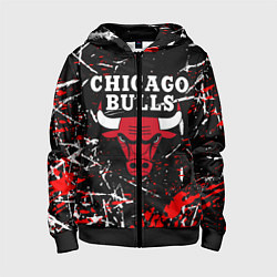 Толстовка на молнии детская CHICAGO BULLS, цвет: 3D-черный