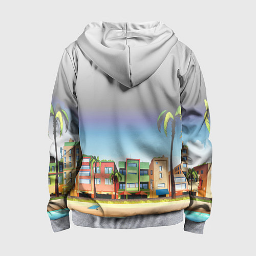 Детская толстовка на молнии HOTLINE MIAMI / 3D-Меланж – фото 2