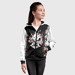 Толстовка на молнии детская CYBERPUNK 2077 SAMURAI GLITCH, цвет: 3D-черный — фото 2