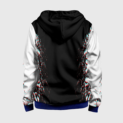 Детская толстовка на молнии CYBERPUNK 2077 SAMURAI GLITCH / 3D-Синий – фото 2