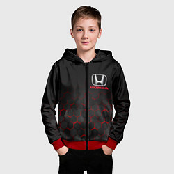 Толстовка на молнии детская HONDA, цвет: 3D-красный — фото 2