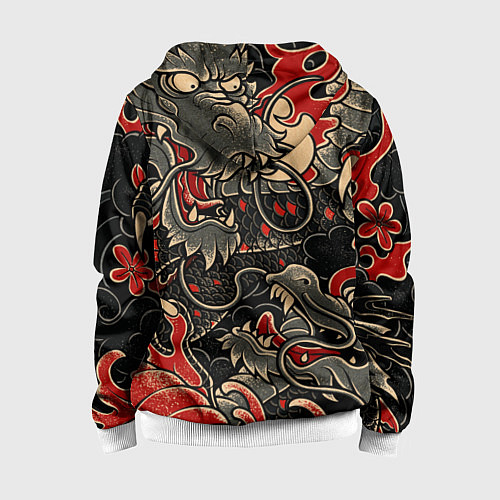 Детская толстовка на молнии Dsquared tatoo DRAGON / 3D-Белый – фото 2