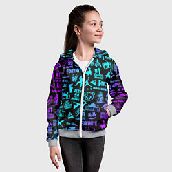 Толстовка на молнии детская FORTNITE, цвет: 3D-меланж — фото 2